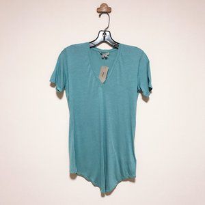 Helmut Lang V neck top kinetic jersey T shirt